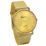 Fashionable Luxury Stainless Steel Mesh Band Business Gold Watch
