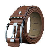 Stylish Leather Men Waistband Brown Belt With Pin Buckle - sparklingselections