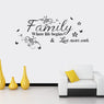 Family Where Life Begins Love Never Ends Removable Wall Stickers