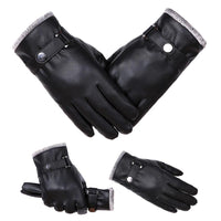 New Retro Thickened PU Leather Winter Warm Gloves - sparklingselections