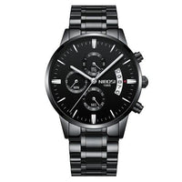 New Mens Luxury Full Steel Business Watch Sports Wristwatch Casual Stainless Steel Chronograph Quartz Wristwatches - sparklingselections