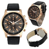New Geneva Faux Leather Quartz Analog Watch and mens watches - sparklingselections