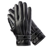 New Stylish PU Leather Warm Gloves With Belt Windproof