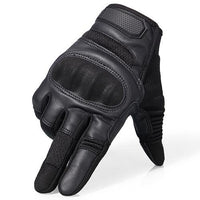 Men Knuckle Full Finger Touchscreen PU Leather Motorcycle Protective Gloves - sparklingselections