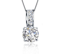 925 Sterling Silver Cubic Zircon Pendant Necklace Women Wedding Pendant for Valentines Day
