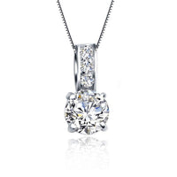 925 Sterling Silver Cubic Zircon Pendant Necklace Women Wedding Pendant for Valentines Day - sparklingselections