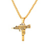 New Men's Gun Hip Hop Gold Color Pendant Necklace Jewelry Gift