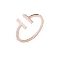 Rose Gold Anel Geometric Double Bar Adjustable Rings Women High Quality Fashion Ring Jewelry - sparklingselections