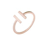 Rose Gold Anel Geometric Double Bar Adjustable Rings Women High Quality Fashion Ring Jewelry