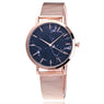Silver And Gold Mesh Band Creative Marble Wrist Watch