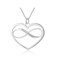 Women's Heart and Endless Love Shape Name Pendant Necklace - sparklingselections