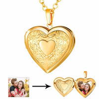 New Heart Floating Photo Memory Locket Pendant Necklace - sparklingselections