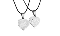 Couple Lovers Stainless Steel Love Heart Puzzle Necklaces & Pendants - sparklingselections