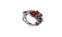 Fashion Silver Plated Red Crystal Filled Engagement Ring (6,7,8) - sparklingselections