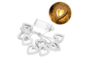 Ten LED Warm Wooden Heart Shape String Fairy Lights For Christmas - sparklingselections