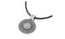 Vintage Silver Single Side Spiral Round Disc Pendant Choker Necklace