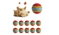Colorful Ball Interactive Play Chewing Rattle Scratch Cat Toy 10Pcs - sparklingselections