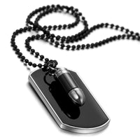 New Unique Design Engrave Army Style Bullet Dog Pendant Men Necklace - sparklingselections