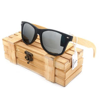 New Men Bamboo Legs Mirrored Polarized Travel Sunglasses With Box - sparklingselections