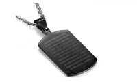 Lord's Prayer Black Stainless Steel Necklaces - sparklingselections