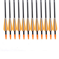 31 Inches Spine 700 with Orange Feather Fiberglass Arrow 12pcs - sparklingselections