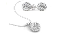 Crystal Rhinestone Stud Earrings Pendant Necklaces Set For Women - sparklingselections