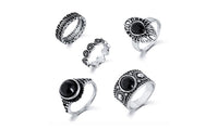 Fashion Silver Plated Nature Stone Mid Finger Rings - sparklingselections