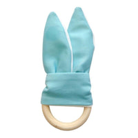 Kids Chew Toy Teething Rabbit Ears Shape Wooden Cute Toy For Baby - sparklingselections