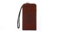 Emboss flower Leather Stand Pouch Flip Vertical Wallet for iphone - sparklingselections