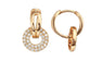Rose Gold Color Circle Paved Zircon Stone Loop Earrings