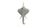 Vintage Silver Tone Elephant Pendent Long Necklace