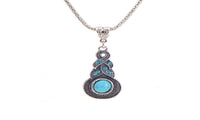 Women Charming Blue Stone Infinity Pendant Necklace - sparklingselections