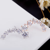 New Fashion Silver Color Stars Element Crystal Earrings