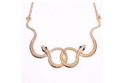 Unique Double Snake Necklace - sparklingselections