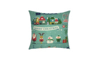 Christmas Cushion Cover Cute Santa Claus Pattern Square Pillow Case - sparklingselections