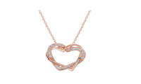 Heart to Heart Rose Gold Color Pendant Necklace - sparklingselections