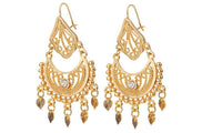 Gold Color Rhinestone Tassels Drop Earrings - sparklingselections