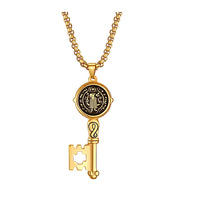 New Gold Key Suspension Stainless Steel Pendant Punk Necklace For Men - sparklingselections