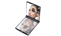 Led Cosmetic Folding Portable Compact Makeup Black Mirror - sparklingselections