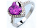 Fashion Purple Crystal Elegant Heart Shape Ring (6,7,8)