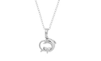 White Zircon Dolphin Pendant Necklace 