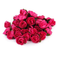 Artificial Roses Flower Heads Wedding Valentine's Day Decoration (Rosy) 3cm Fake Flower 50PCs For Engagement Party - sparklingselections
