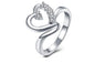 Fashion Silver Plated Cubic Zirconia Heart Shape Ring (7)