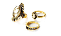 Fashion Transparent Rhinestones Rings For Women (Adjustable) 3 Pcs/Set