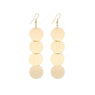 Fashion Gold Plated Round Shape Dangle Long Earrings