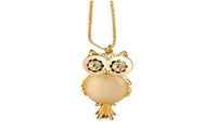 Alloy Rhinestone Statement Snowflake Shape Eye Owl Pendant Necklace - sparklingselections