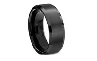 Cool Simple Silver Stainless Steel Black Ring (8)