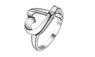 Love Heart Shape Silver Plated Ring (6,7,8)