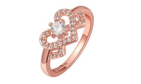 Rose Gold Color Heart Shape CZ Stone Ring (7)