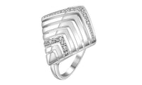 Silver Plated Crystal Rhinestone Cubic Zirconia Ring (8)